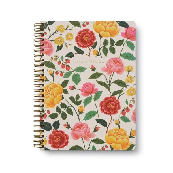 Rifle Paper Co Roses Spiral Notebook